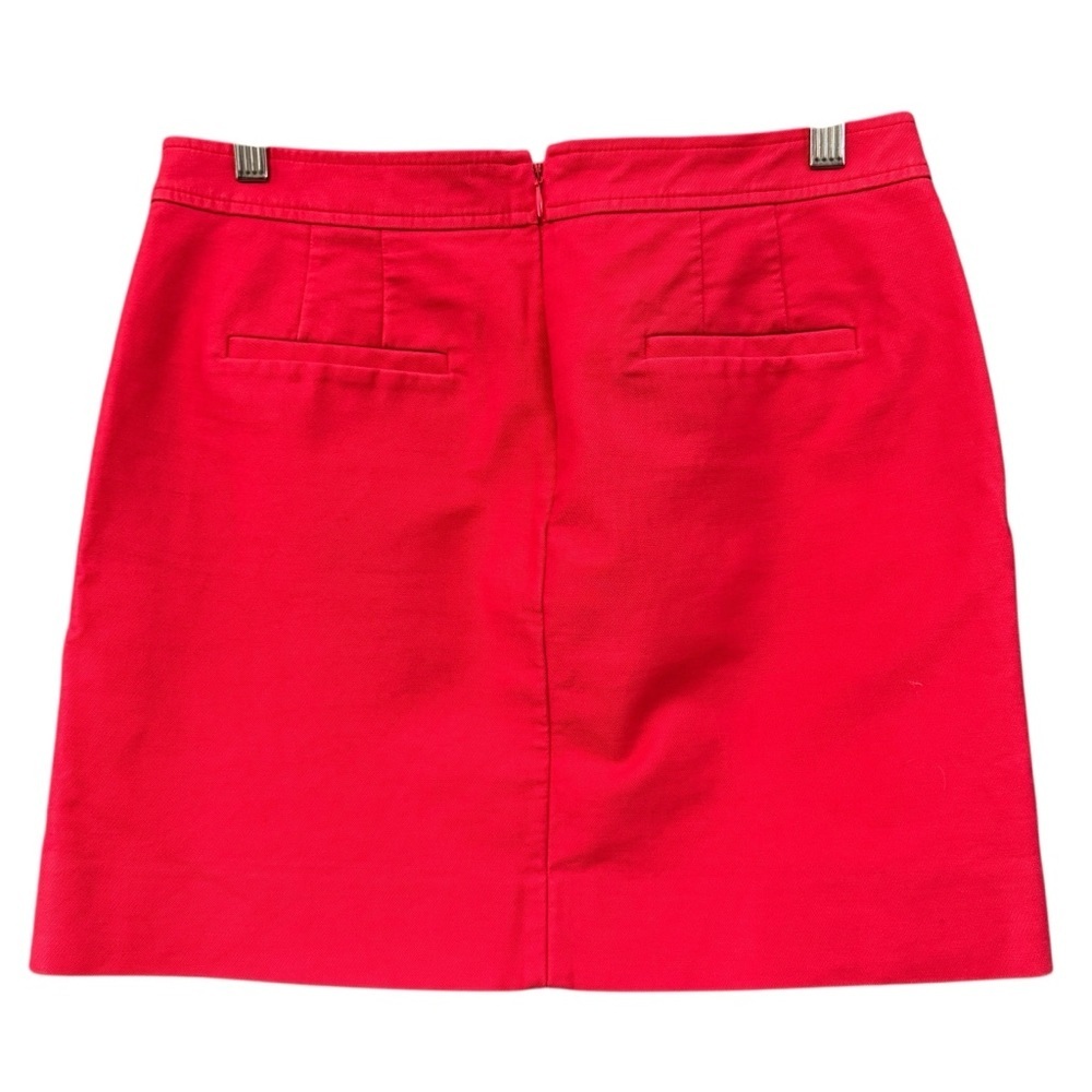 J.Crew Red Nautical Cotton Skirt with Gold Buttons Size 4 - Picture 2 of 7